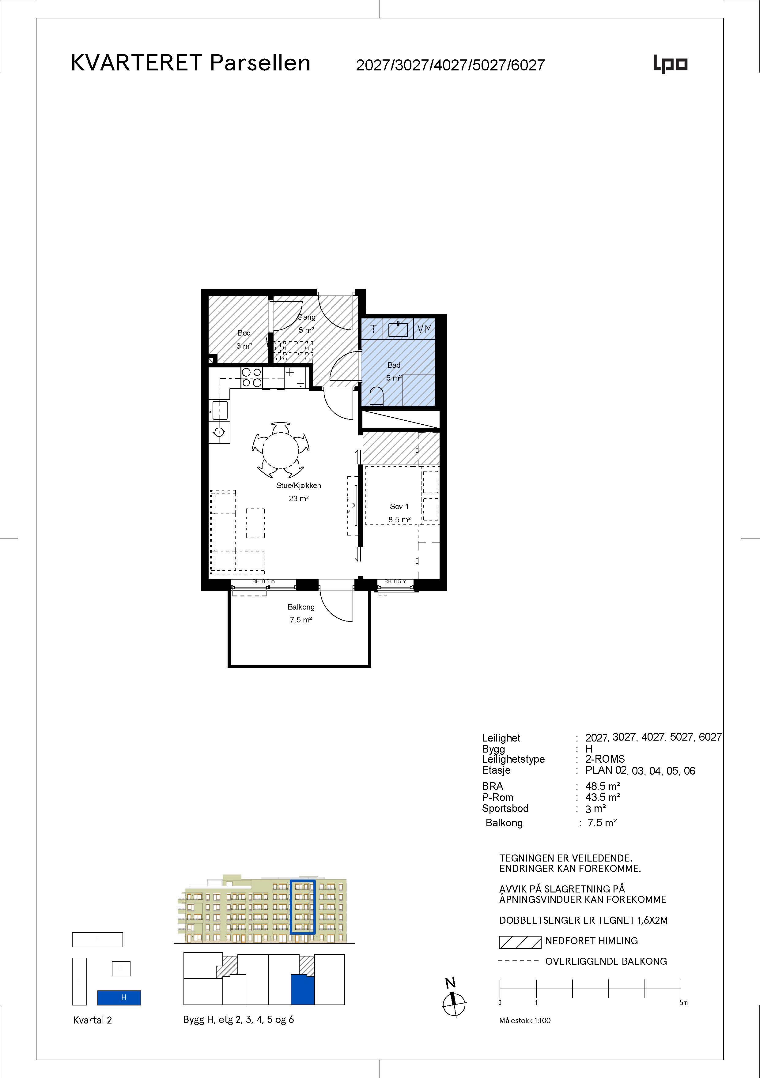 Plantegning leilighet H4027